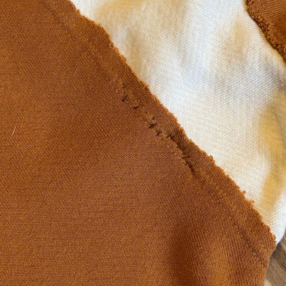 Bucket List Womens Rust Brown Oversized Rugby Sweatshirt Colorblock Striped Med - Picture 6 of 6